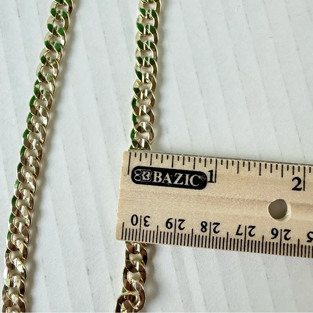 New Italian laminated gold chin 24” ‎ with San Benito crucifix /Crystals for men